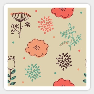 Elegance Seamless pattern with flowers, vector floral illustration in vintage style Sticker